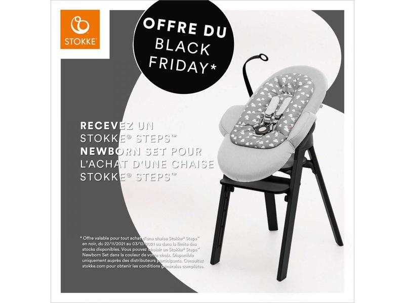 Ensemble chaise Steps naturel et siège bébé Deep grey