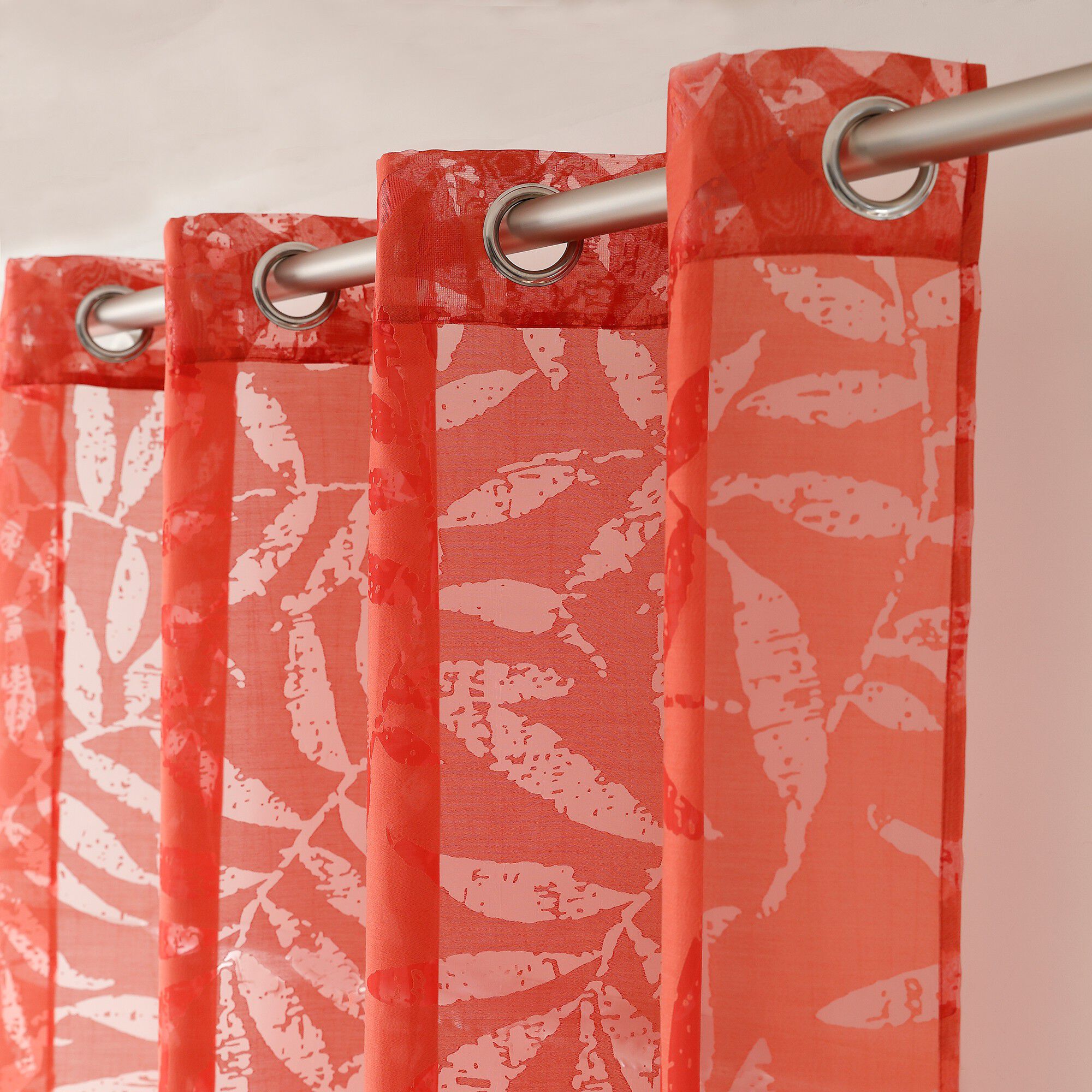 Panneau voile dévoré motif feuillage