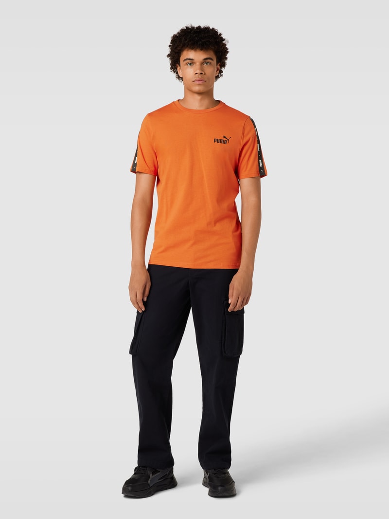 T-Shirt mit Galonstreifen in rostrot