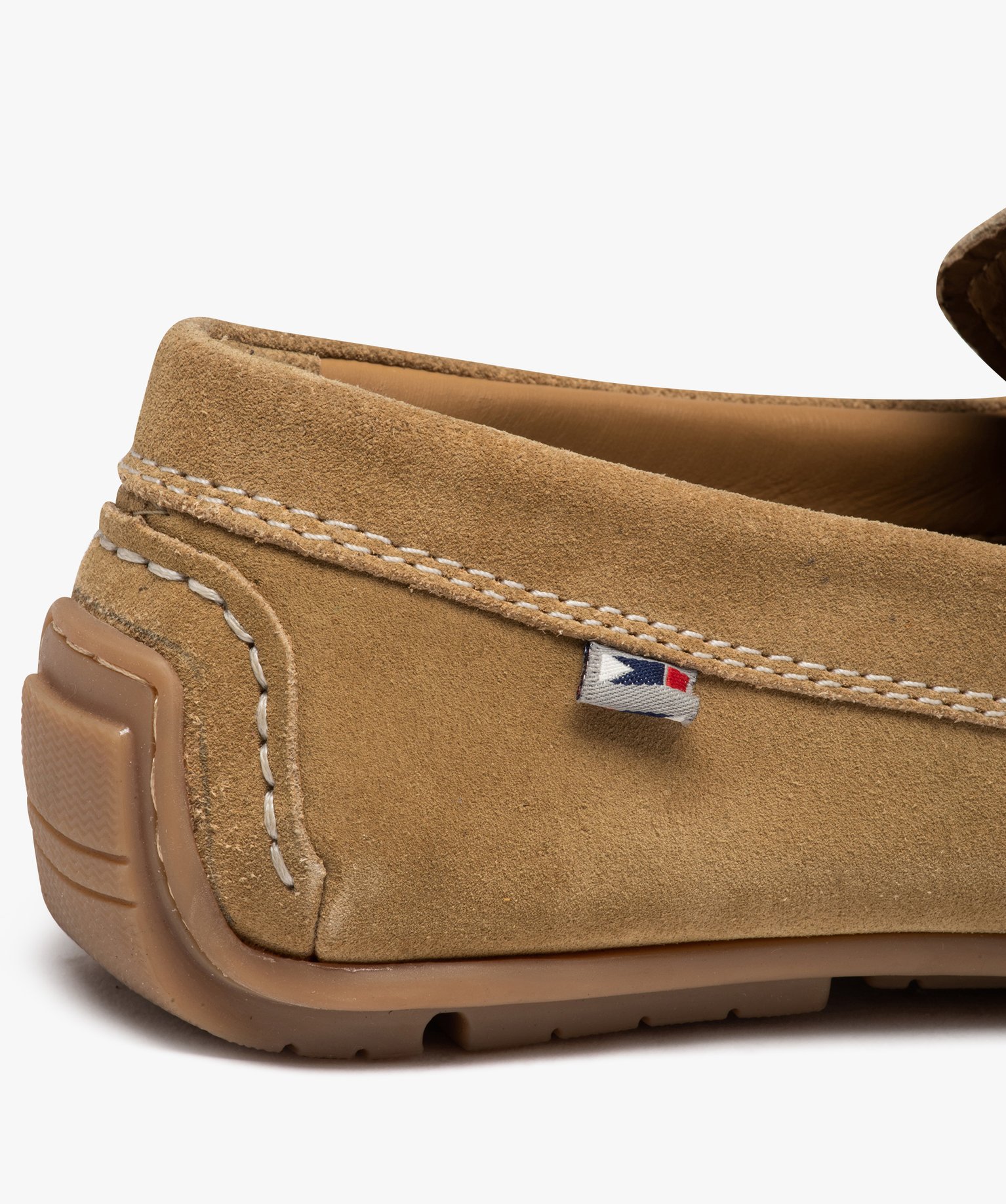 Mocassins homme unis en cuir velours beige | GEMO