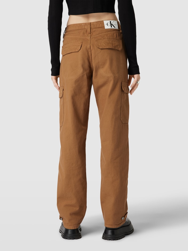 Straight Fit Cargohose mit Cargotaschen in cognac