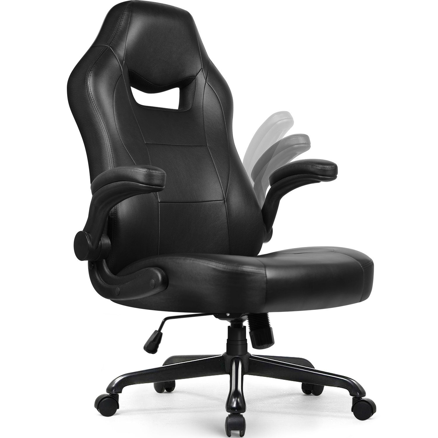 Aiidoits Gaming-Stuhl Bürostuhl, Gaming Stuhl, Chefsessel Gaming Sessel Computerstuhl (Packung), 90° klappbare Armlehne