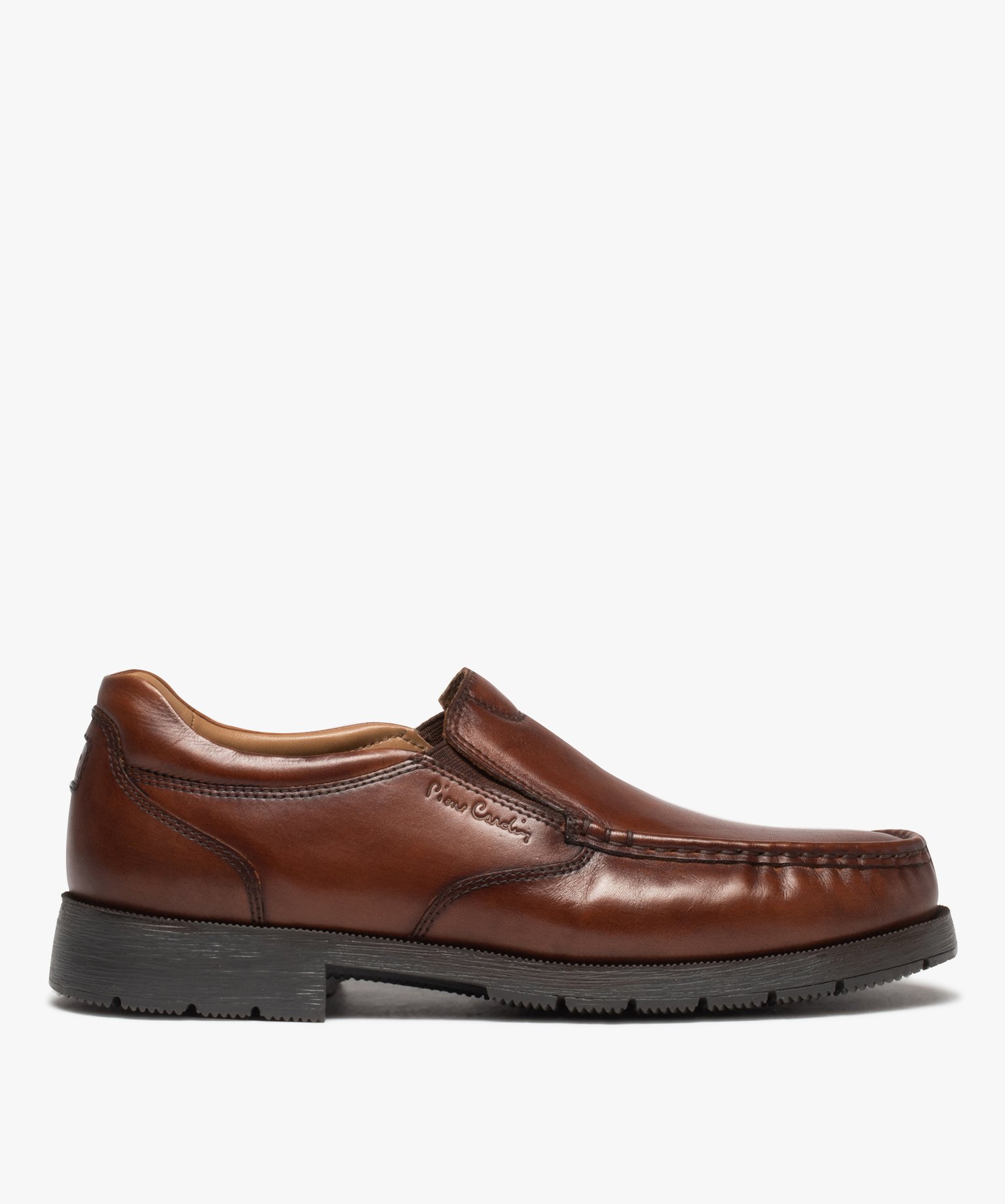 Mocassins homme unis à talon plat - Pierre Cardin marron | GEMO