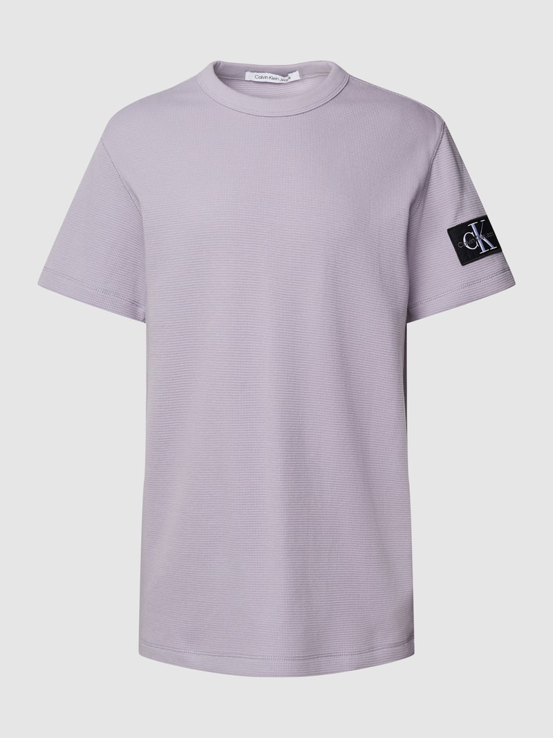 T-Shirt aus Baumwolle mit Strukturmuster Modell 'WAFFLE' in lavendel