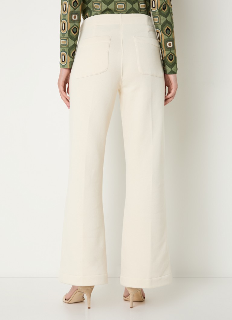 River Woods high-waisted loose-fit trousers in organic cotton blend with side pockets