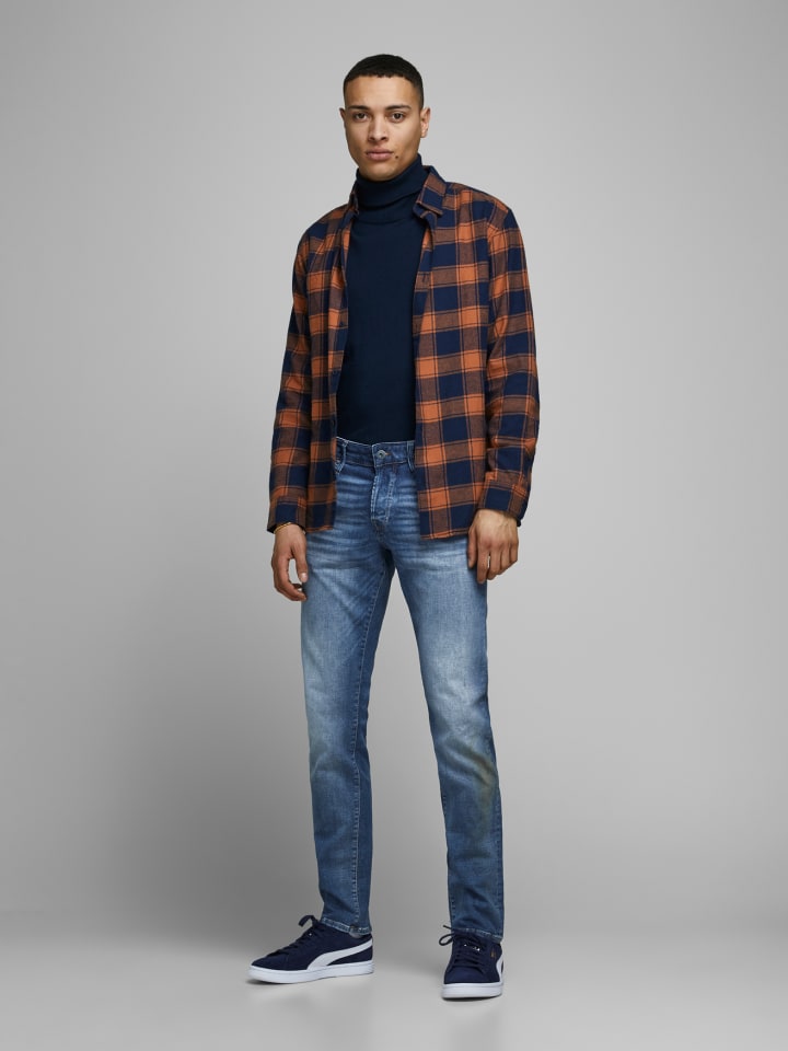 Jack & Jones Slim Fit Jeans Denim Hose JJIGLENN JJICON in Blau günstig kaufen