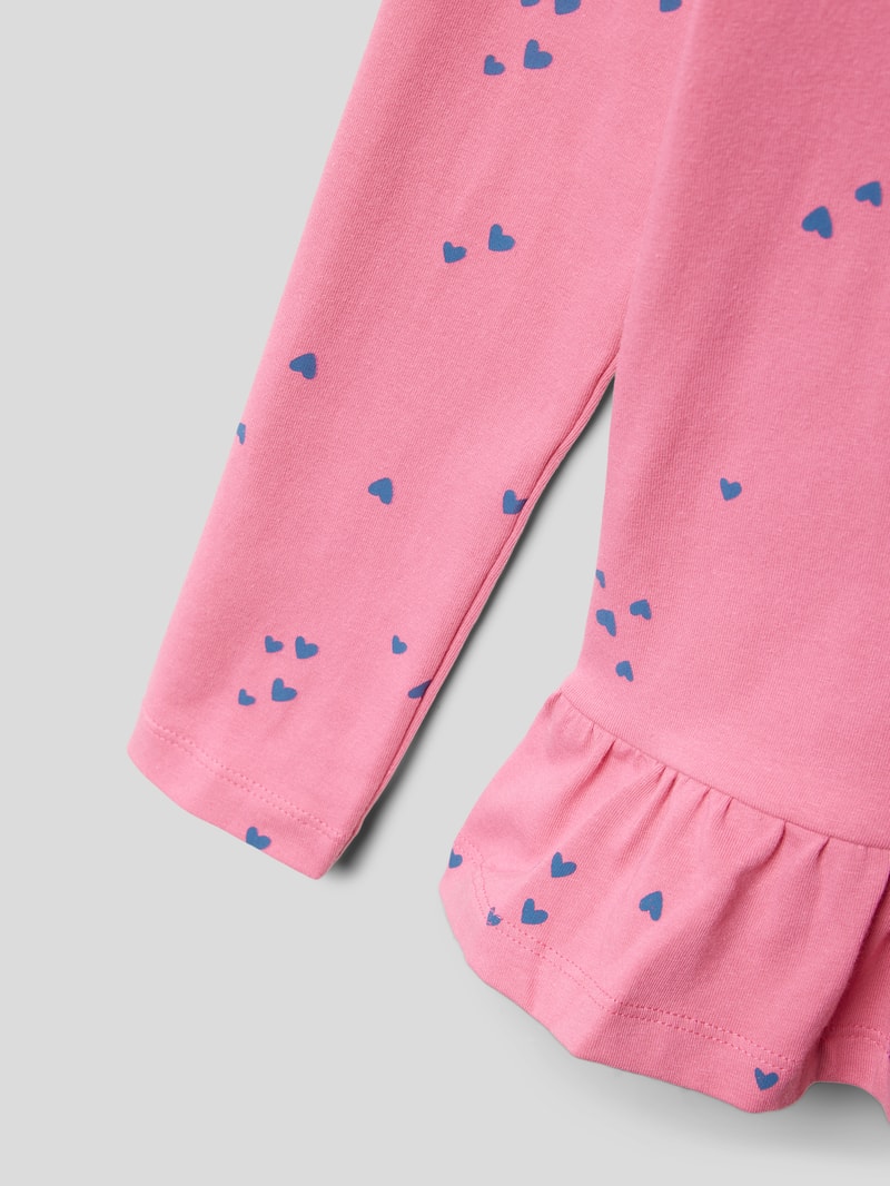 Longsleeve mit Volantsaum Modell 'LT JAN' in hellrosa