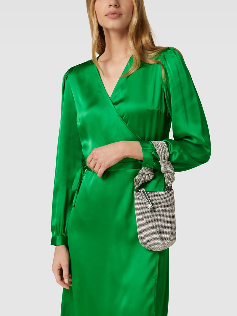 Clutch mit Zierbesatz Modell 'k/evening' in silber