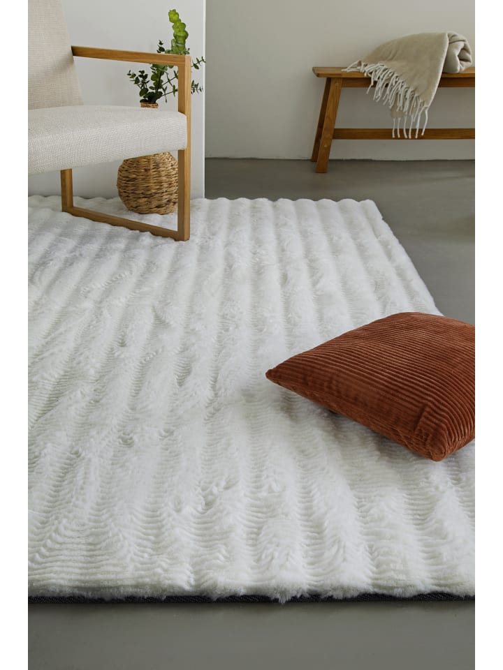 ESPRIT Hochflorteppich Alice Beach in weiß günstig kaufen