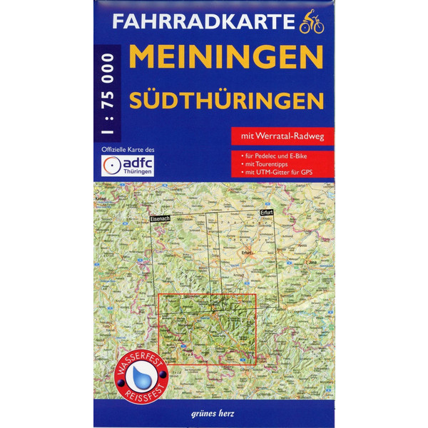 Meiningen Südthüringen Fahrradkarte 1 : 75 000 - Fahrradkarte