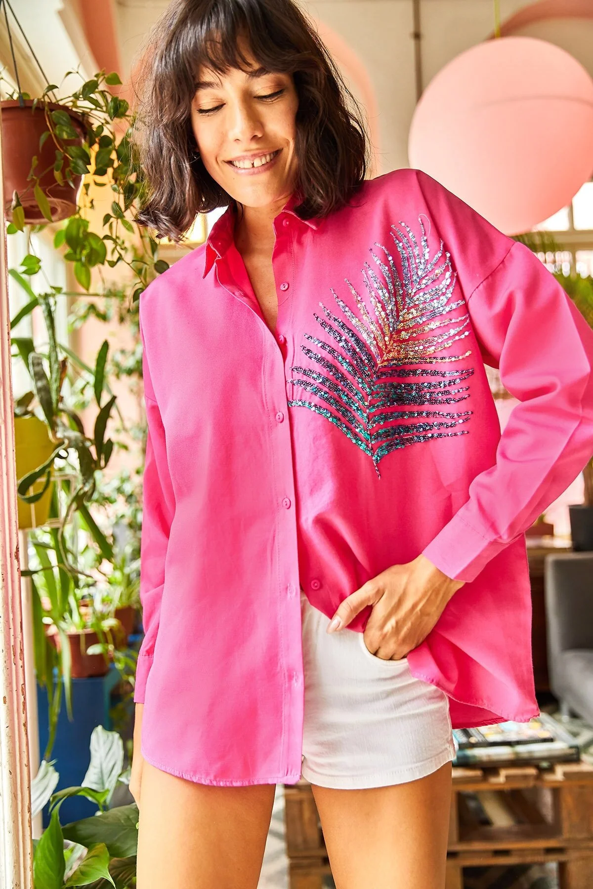 Olalook  Hemd - Rosa - Oversized