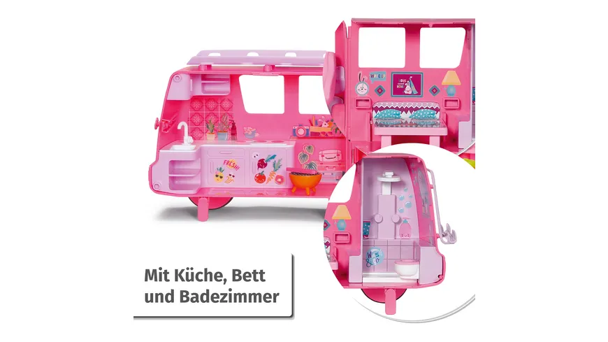 BABY born Minis - Campervan, Wohnmobil, aufklappbarer Wohnwagen für BABY born Minis Puppen