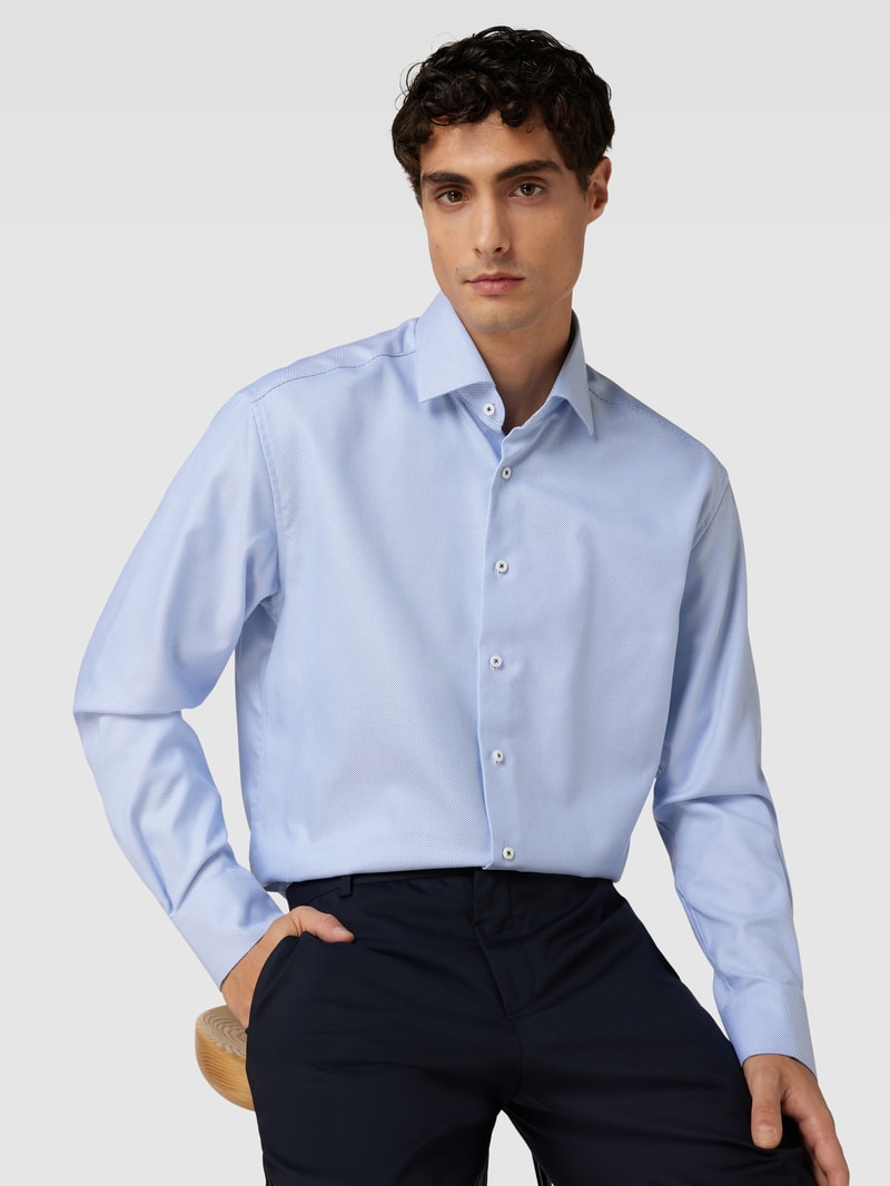 Premium Shirt mit Kentkragen in bleu