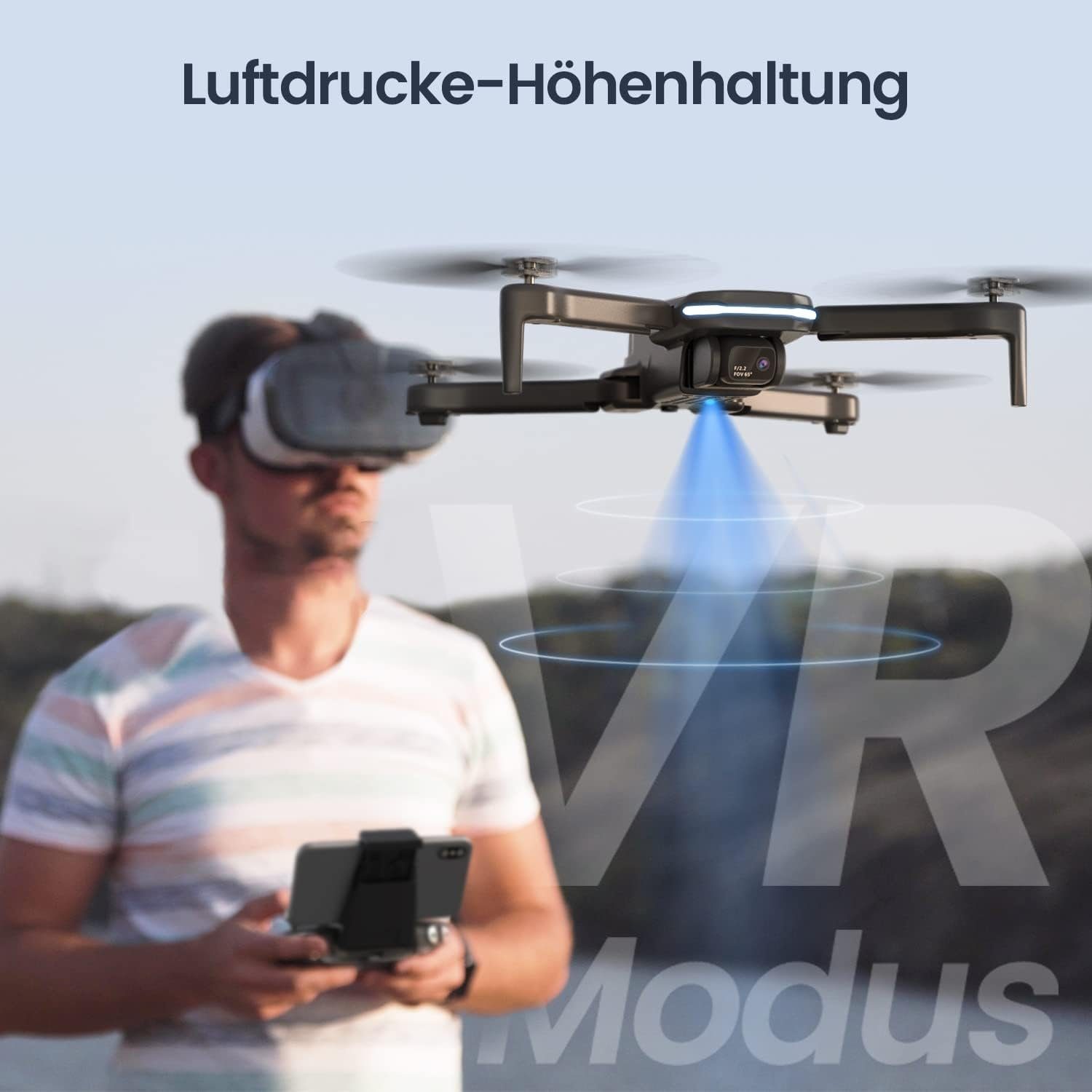 HOLY STONE Drohne (1080P, Drohne mit Kamera 1080P RC Faltbare FPV mit 2 Batterien Lange Flugzeit)