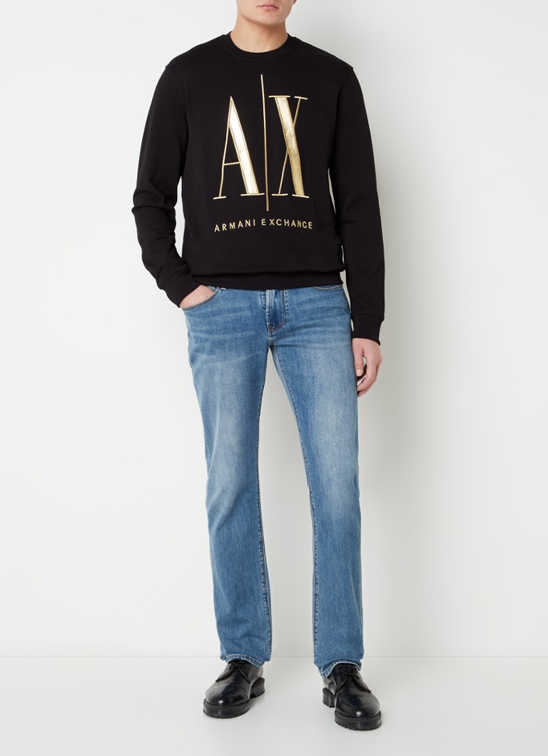 Maglione girocollo Armani Exchange con logo ricamato