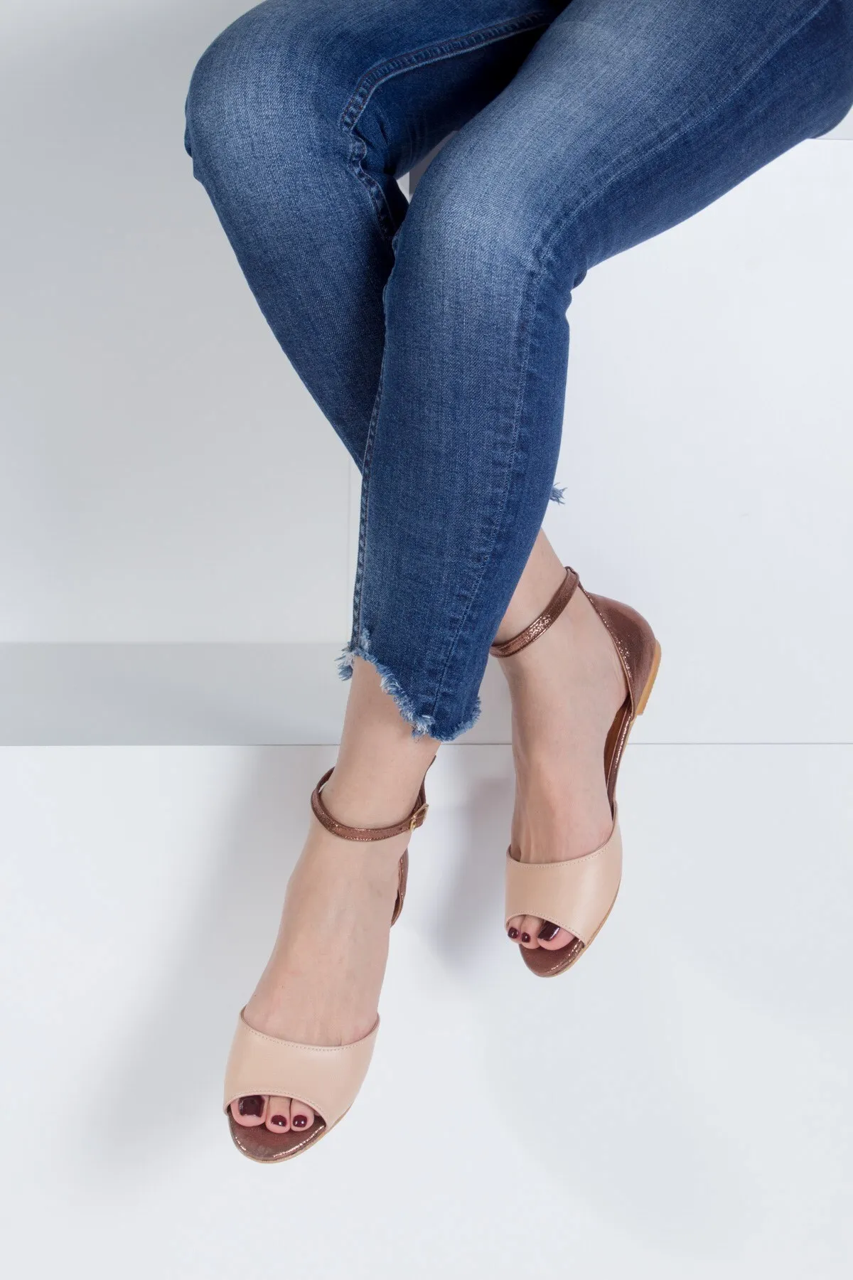 Fox Shoes  Damensandalen in Haut/Kupfer B726555009