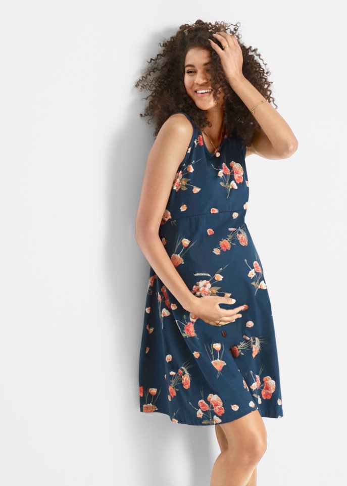 Jersey-Umstandskleid mit Blumendruck