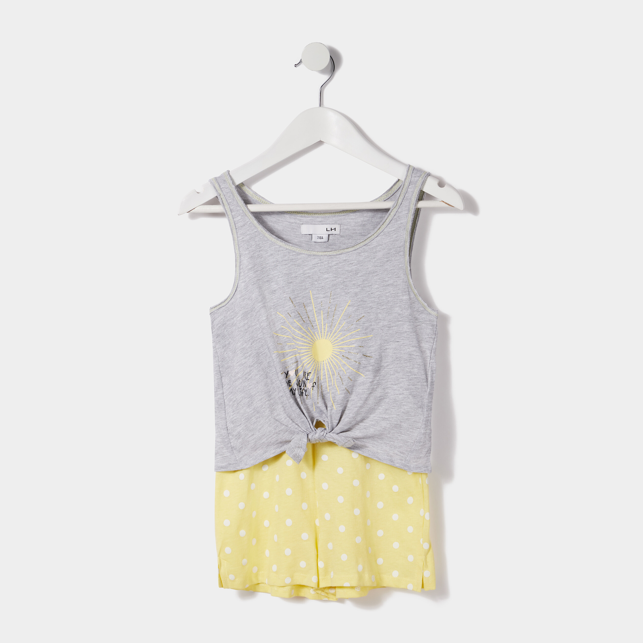 Ensemble pyjama gris clair fille | La Halle