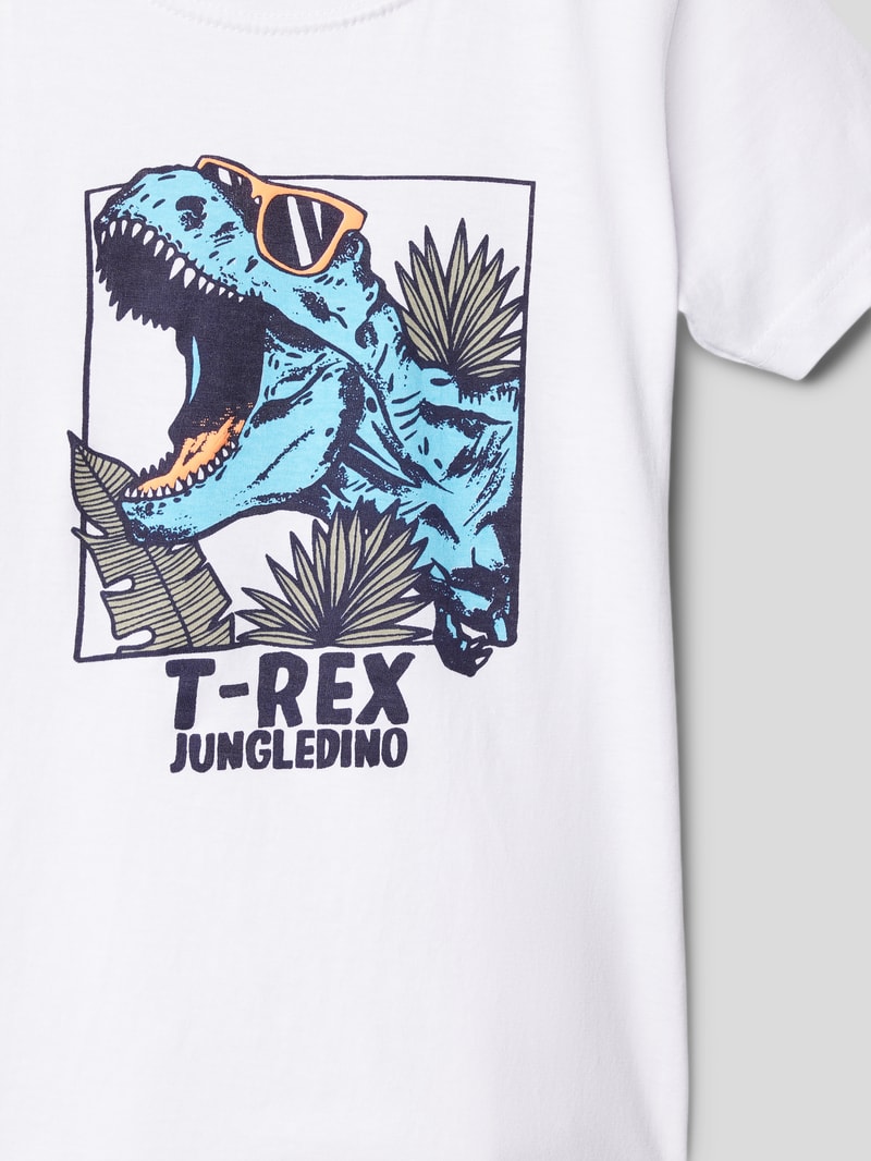 T-Shirt mit Motiv-Print in weiß