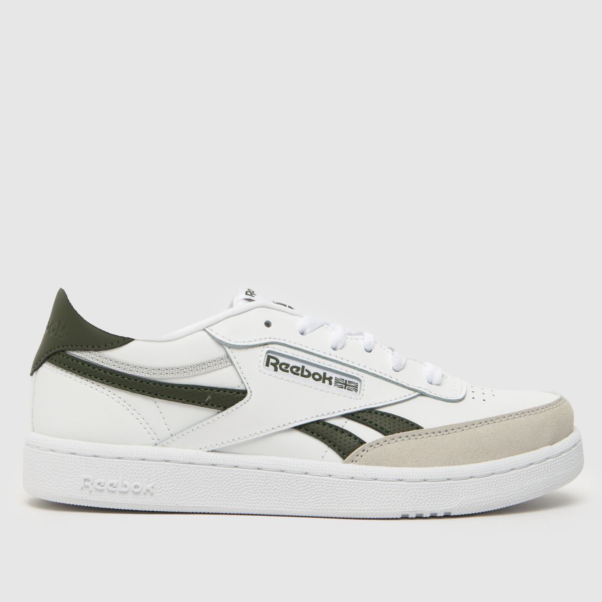 Reebok vita & gröna Club C Revenge pojkar ungdomsskor