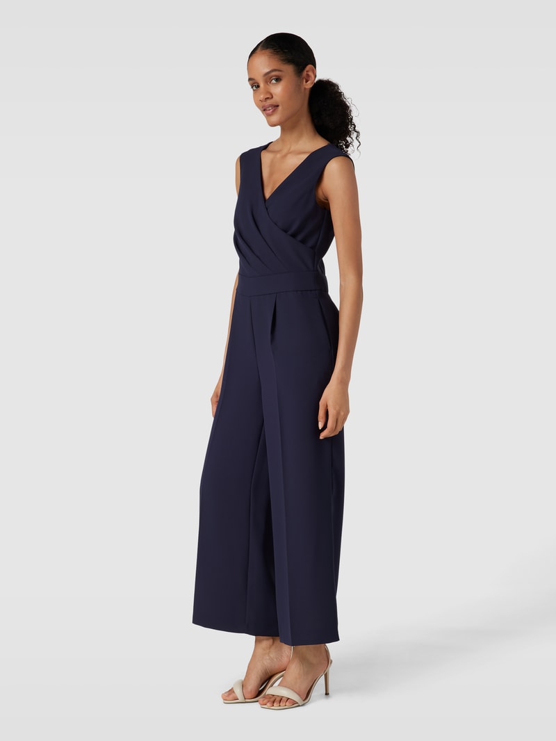 Jumpsuit in Wickel-Optik in dunkelblau