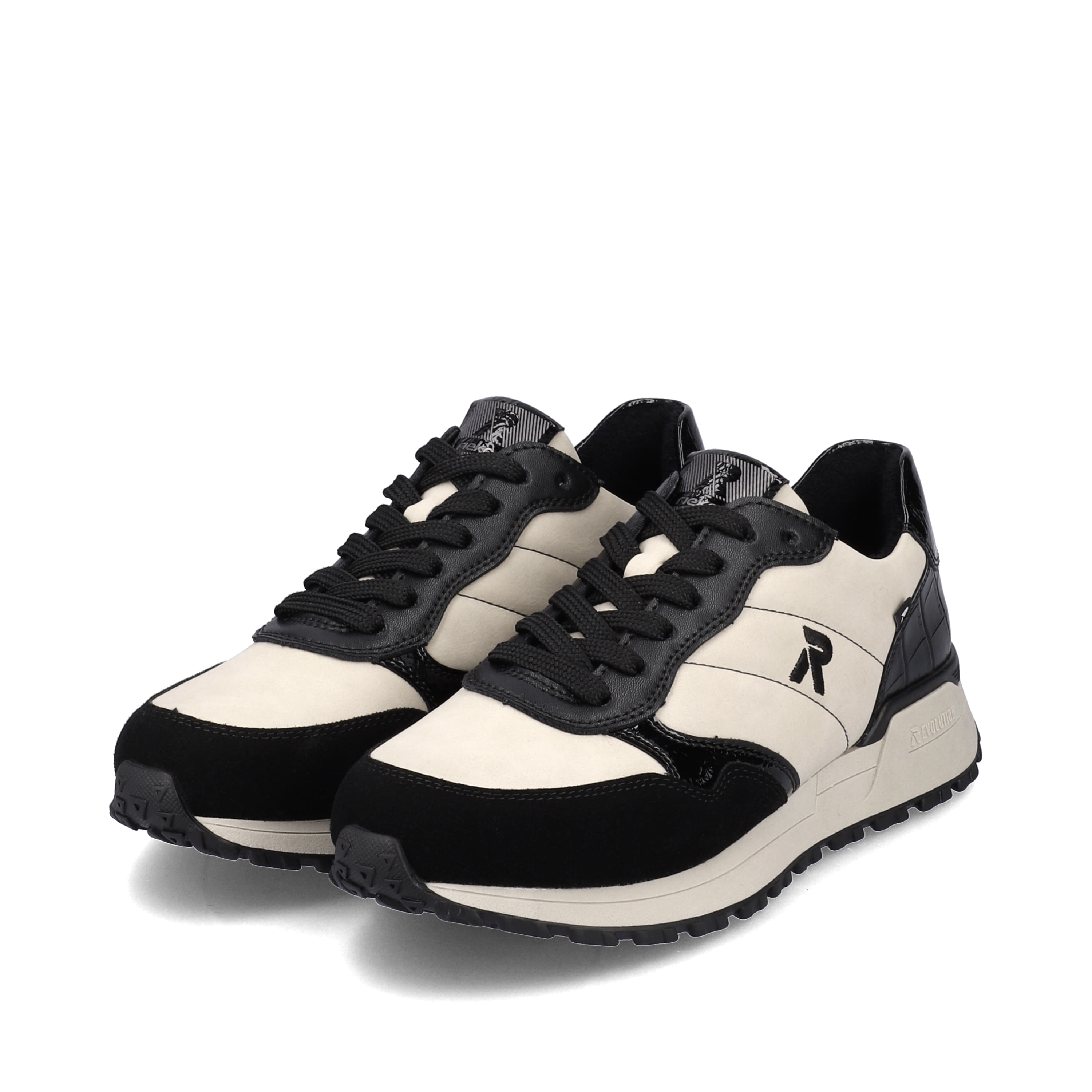 Rieker Damen Sneaker Low linen graphite