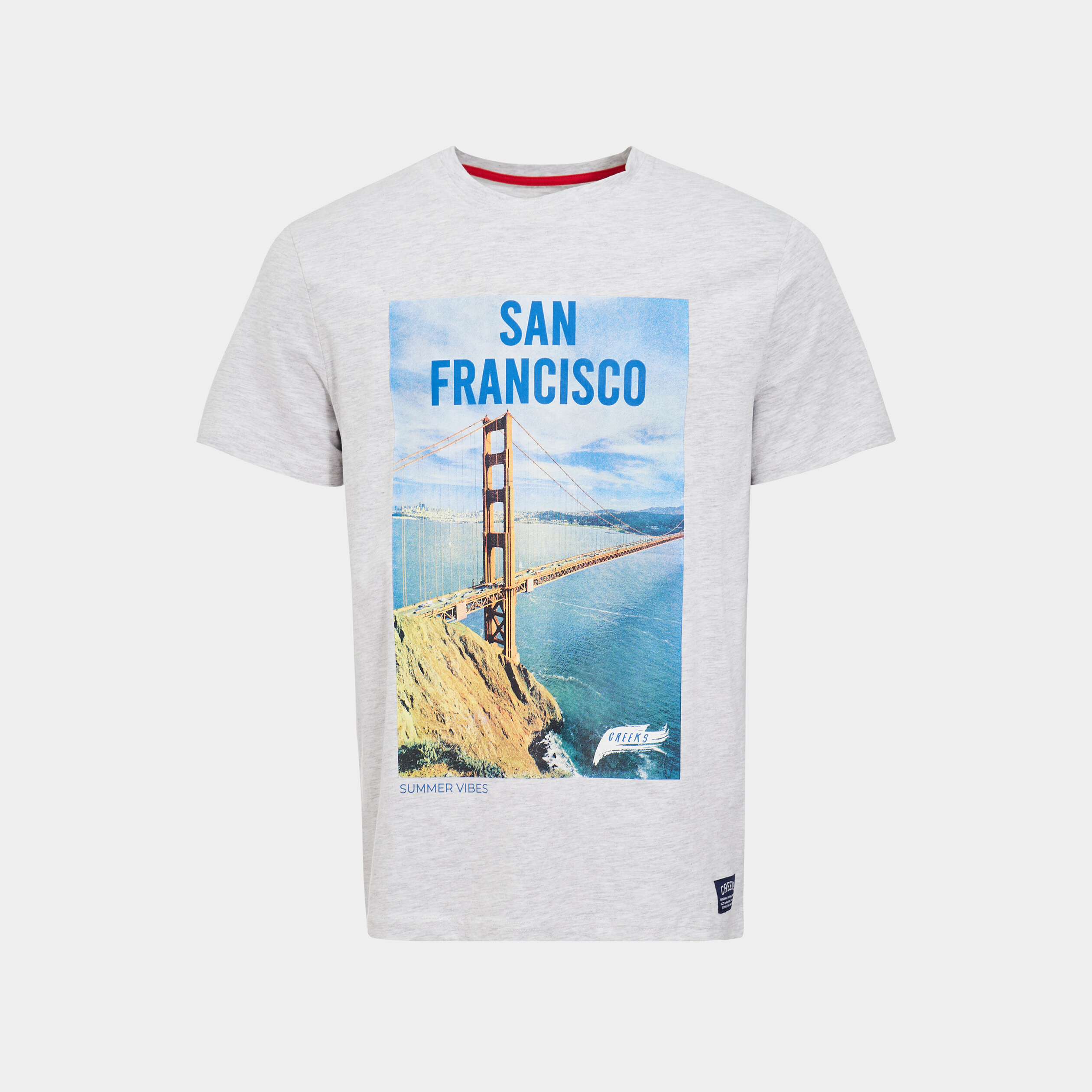 T-shirt manches courtes Creeks gris clair homme | La Halle