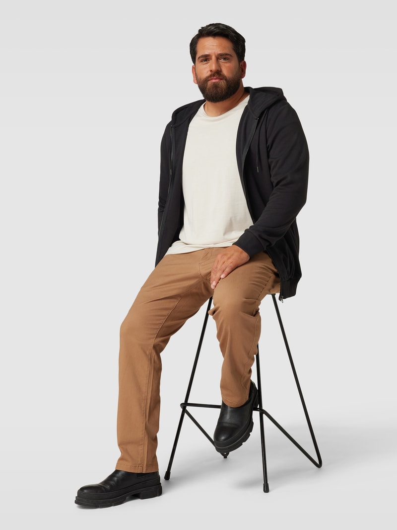 PLUS SIZE Sweatjacke mit Kapuze Modell 'BASIC' in schwarz