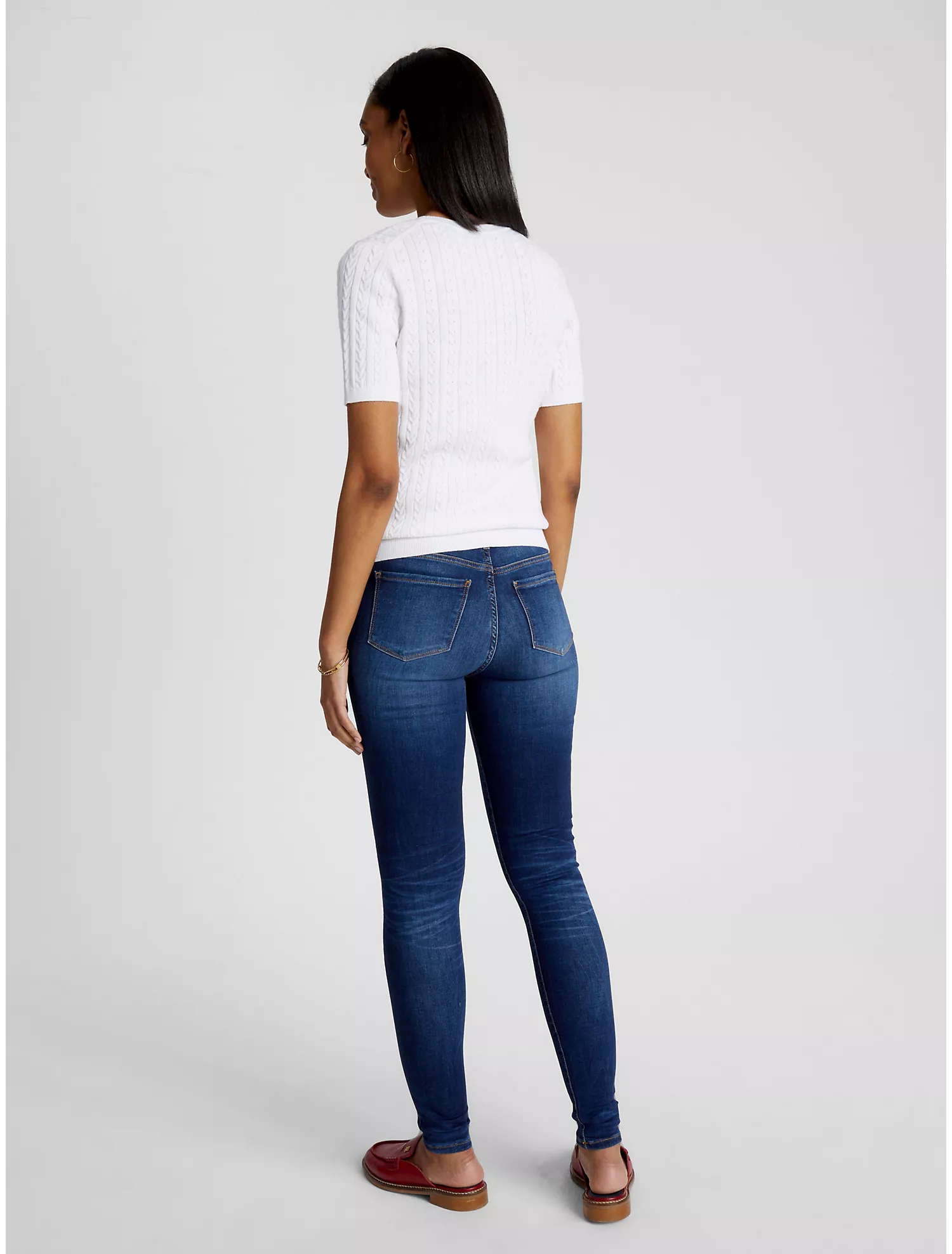 Cable Knit Short-Sleeve Sweater