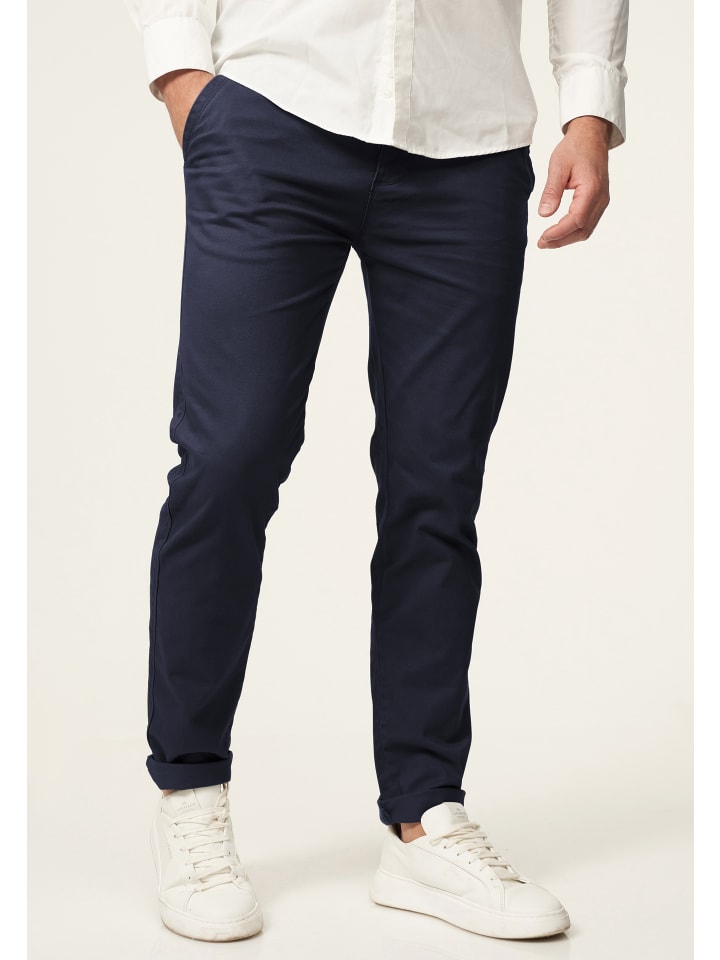 DAILY COTTON Chinohose - DCPROVO Chino Hose Elastische Jeans Stoffhose Slim-Fit in Navy günstig kaufen