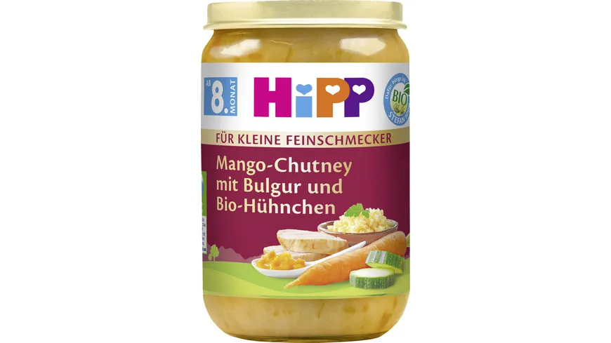 HiPP Menüs für kleine Feinschmecker 220g: Mango-Chutney mit Bulgur und Bio-Hühnchen 220 g