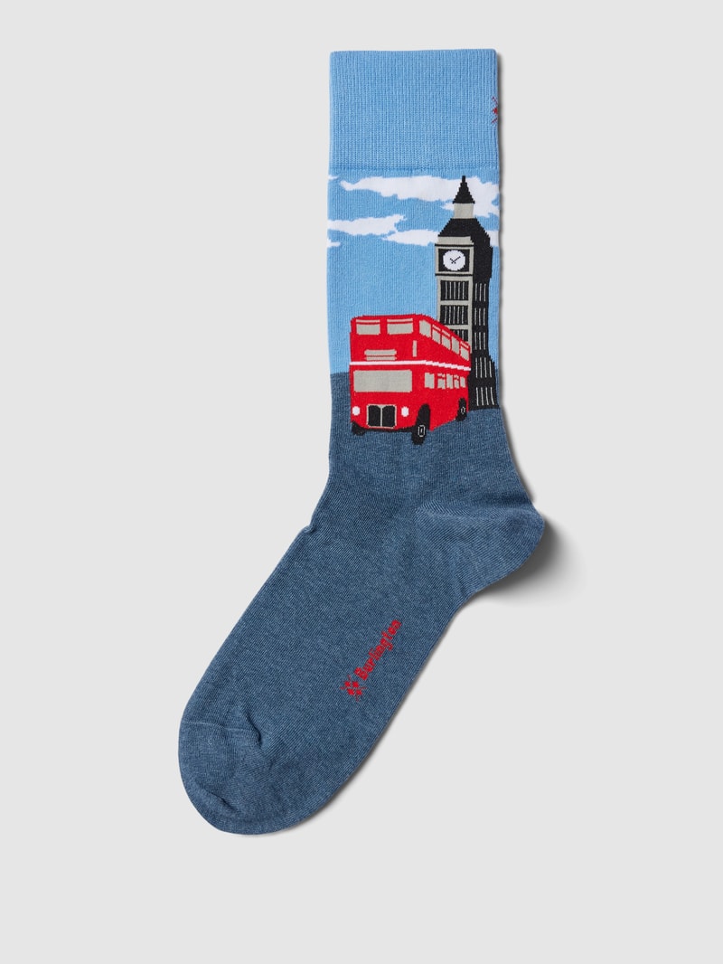Socken mit Label-Stitching in blau