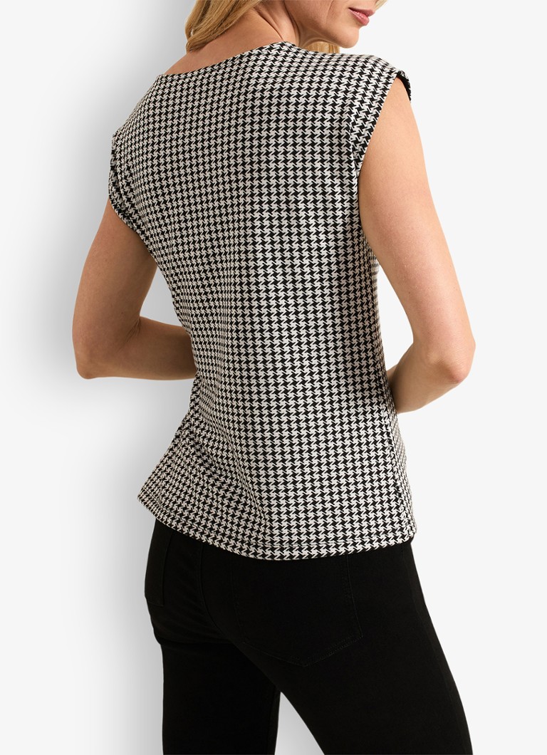 Phase Eight Halsey top with houndstooth design and bow detail