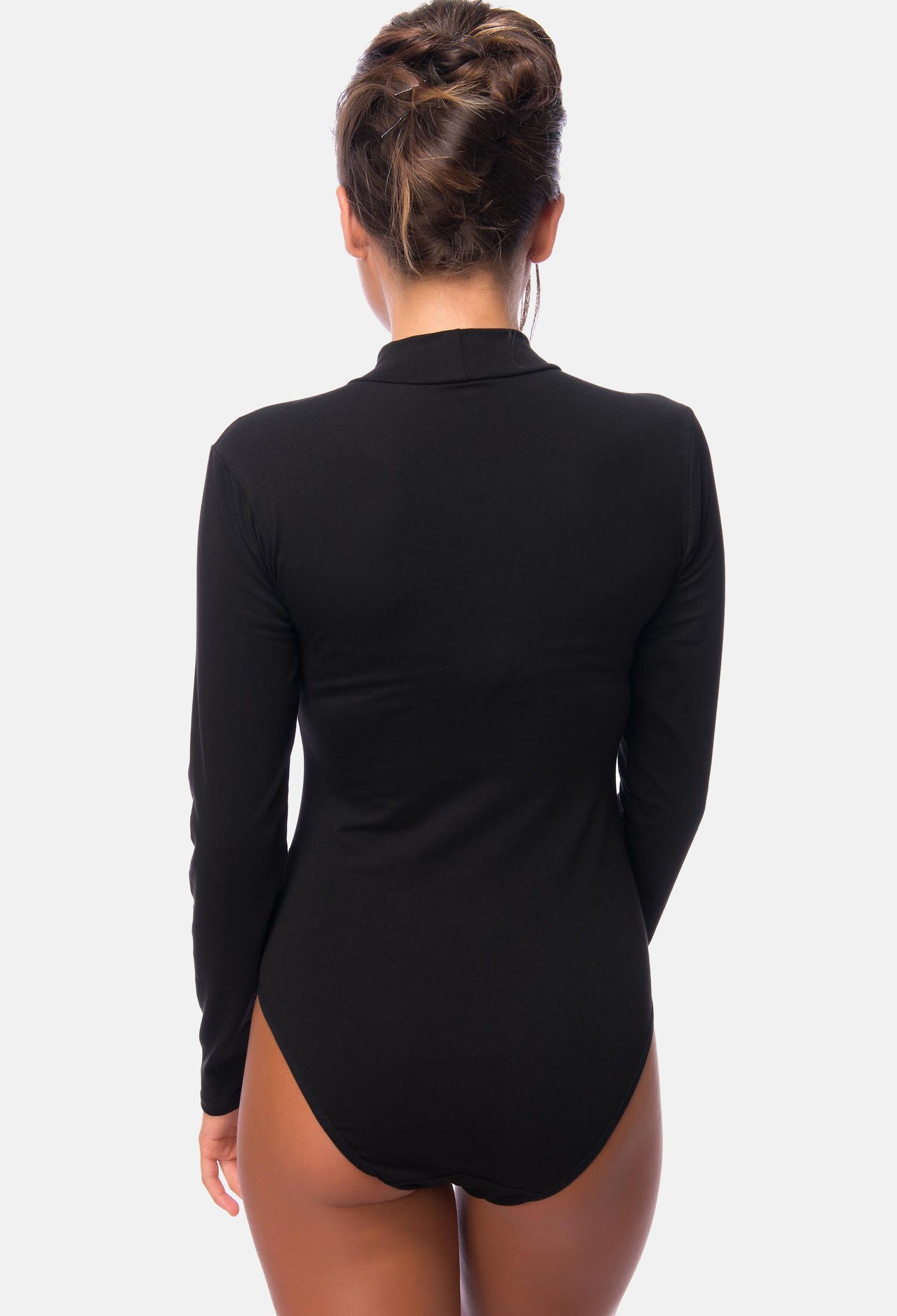 Evoni Body Langarmbody Halbkragen