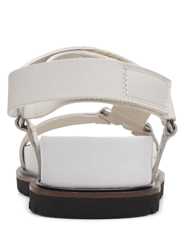 Clarks Leder-Sandalen in Weiß günstig kaufen