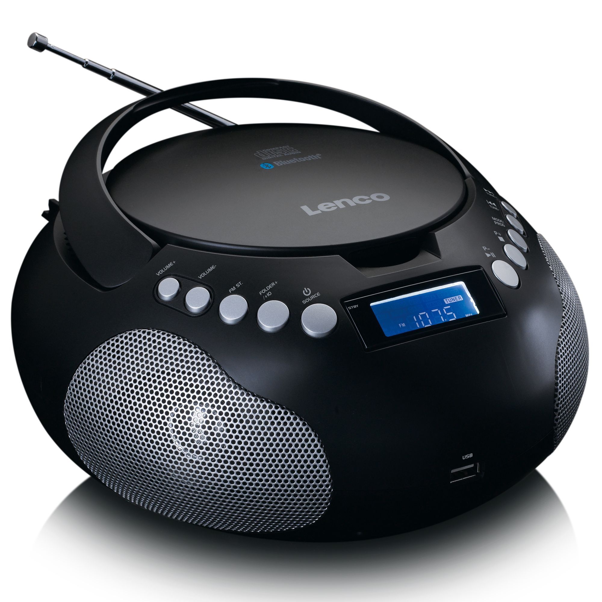 Lenco SCD-331BK Tragbares FM-Radio mit CD/MP3-Player