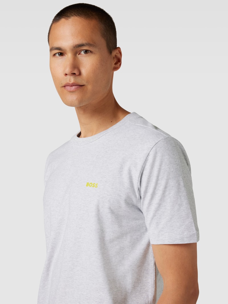 T-Shirt mit Label-Print in hellgrau
