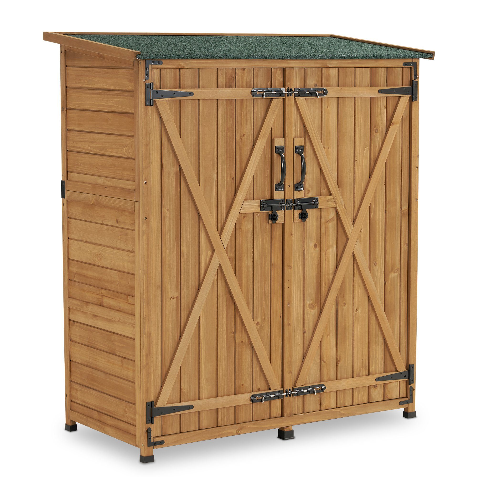 MCombo Gartenbox M MCombo Gartenschrank Gartenhaus 0707, Holz Wetterfest Klein Outdoor Außenbereich 122×60×137cm