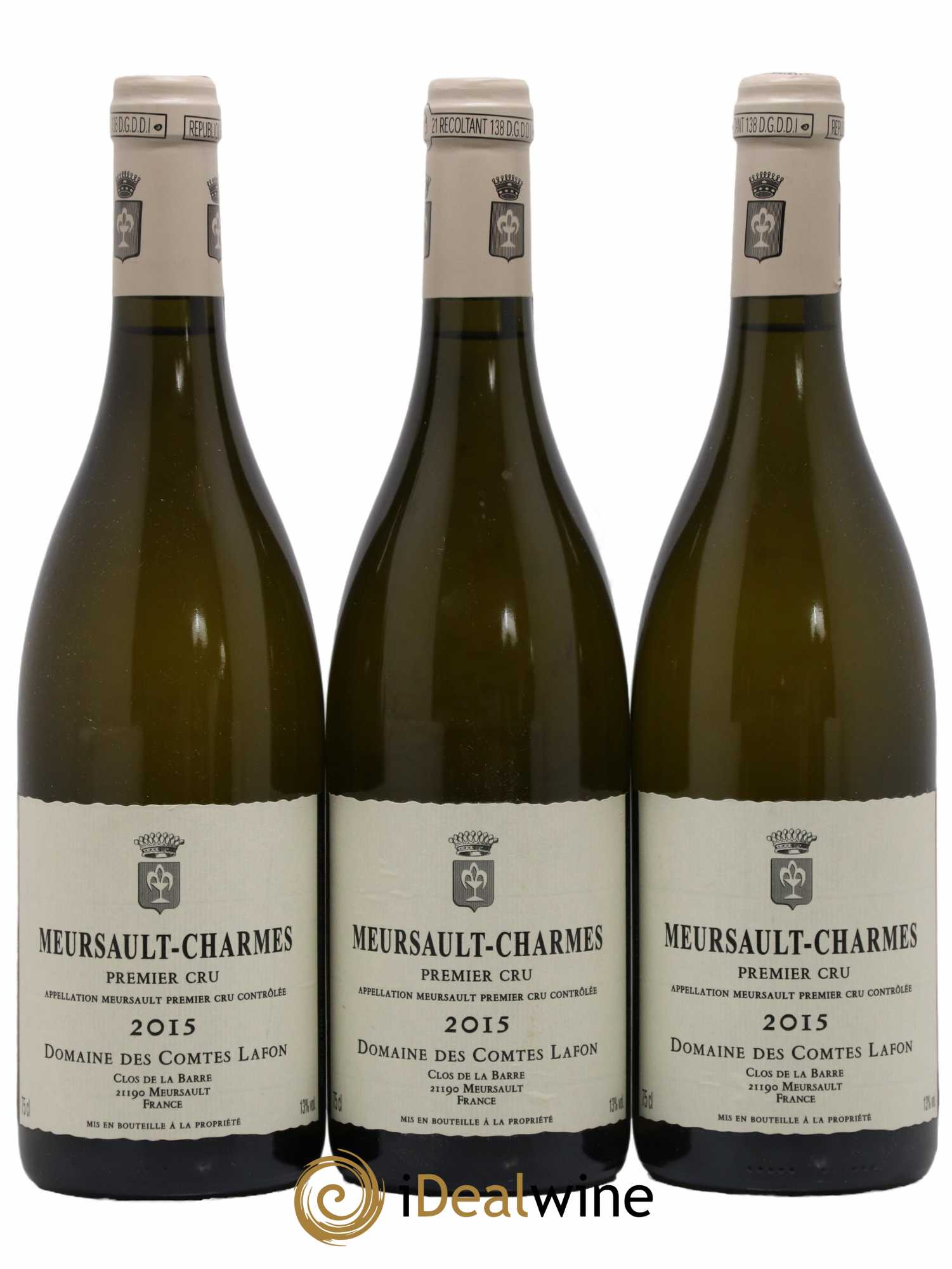 Meursault 1er Cru Charmes Comtes Lafon (Domaine des)  2015 - Lot de 3 Bouteilles