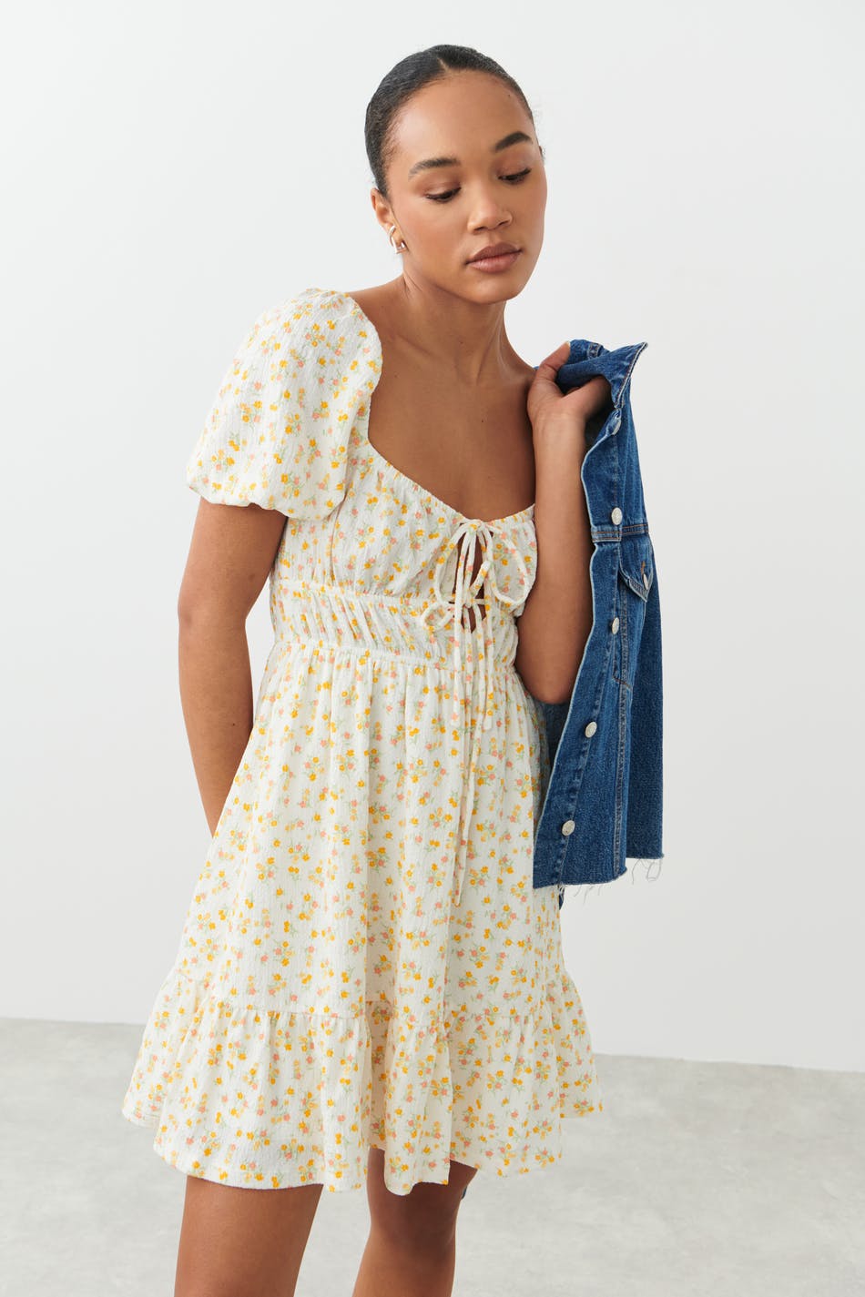 Knot detail mini dress
