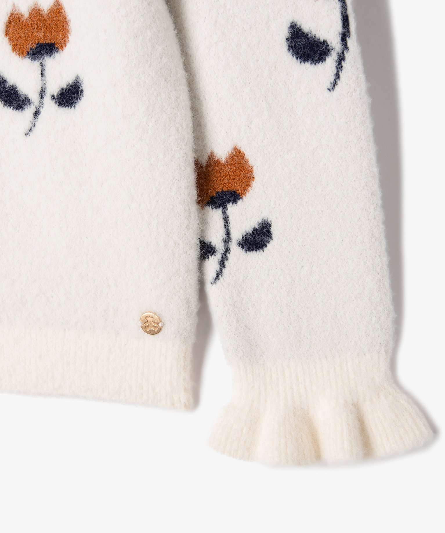 Pull douillet à motifs fleuris fille - LuluCastagnette ecru | GEMO