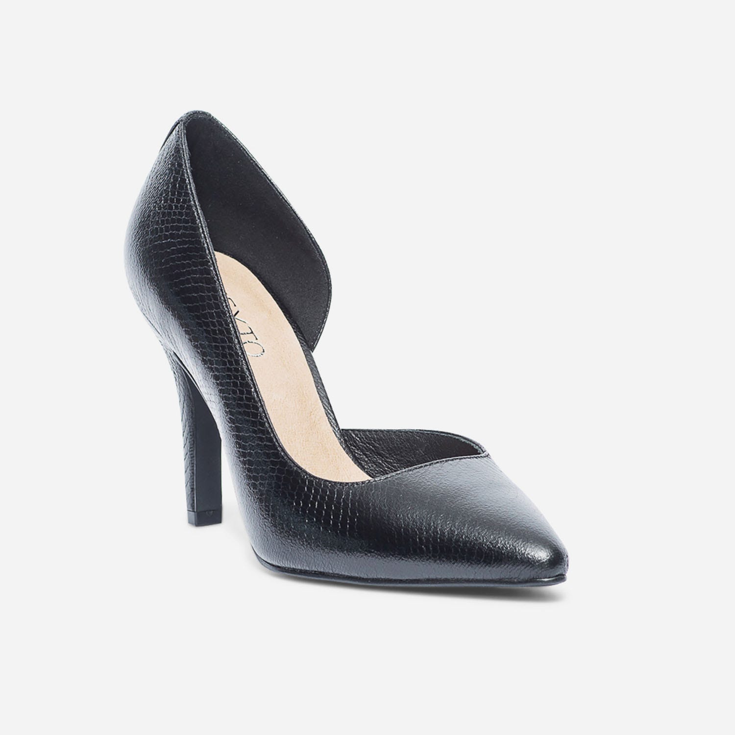 Stiletto TEXTO noir effet python