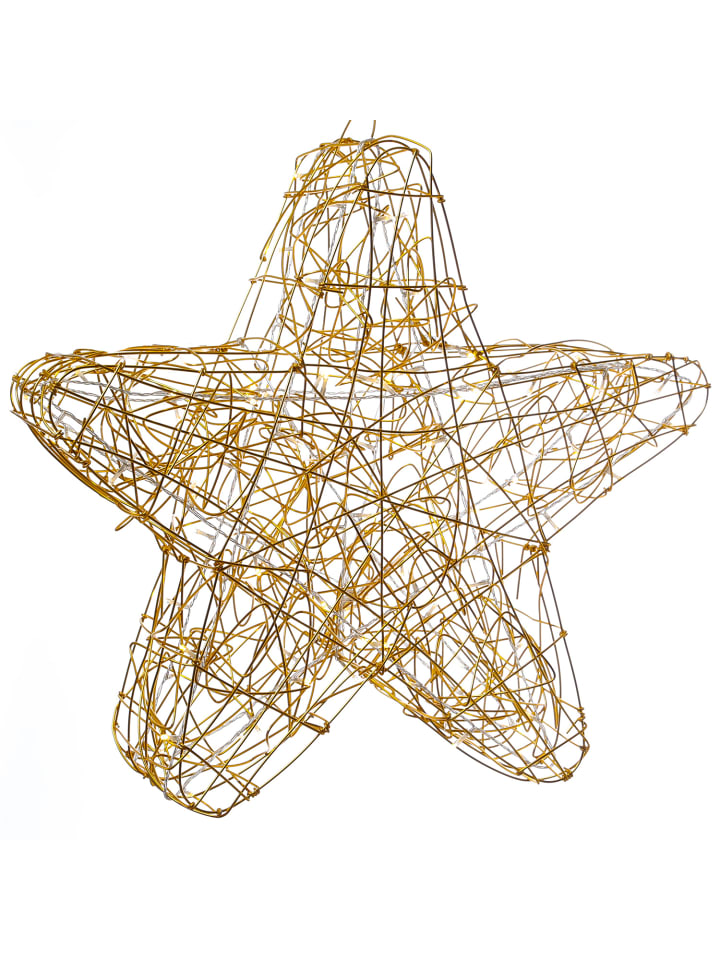 MARELIDA LED Stern Leuchtstern Drahtstern für Außen H: 60cm in gold günstig kaufen onesize