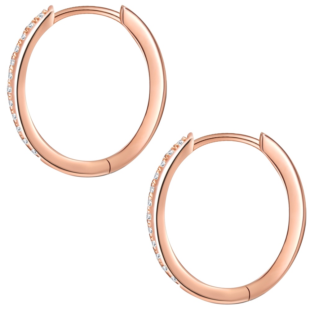 Glanzstücke München Créoles en argent Argent sterling Oxyde de zirconium (CZ) en Or rose Boucles d'oreilles
