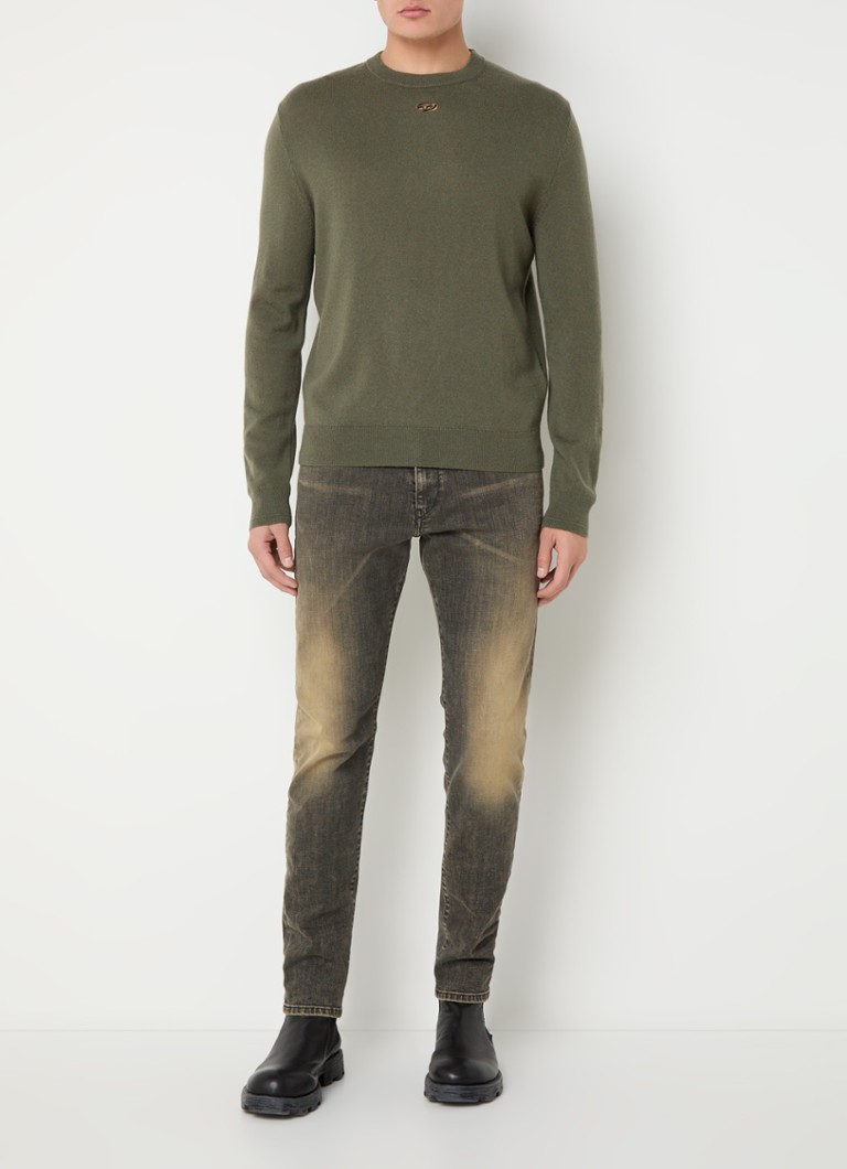 Diesel K-vieri fine-knit pullover in cashmere blend with openwork detail