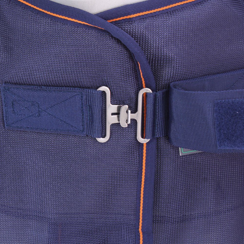 Bucas Pferde-Abschwitzdecke Bucas Therapy Mesh Cooler - Navy/Orange