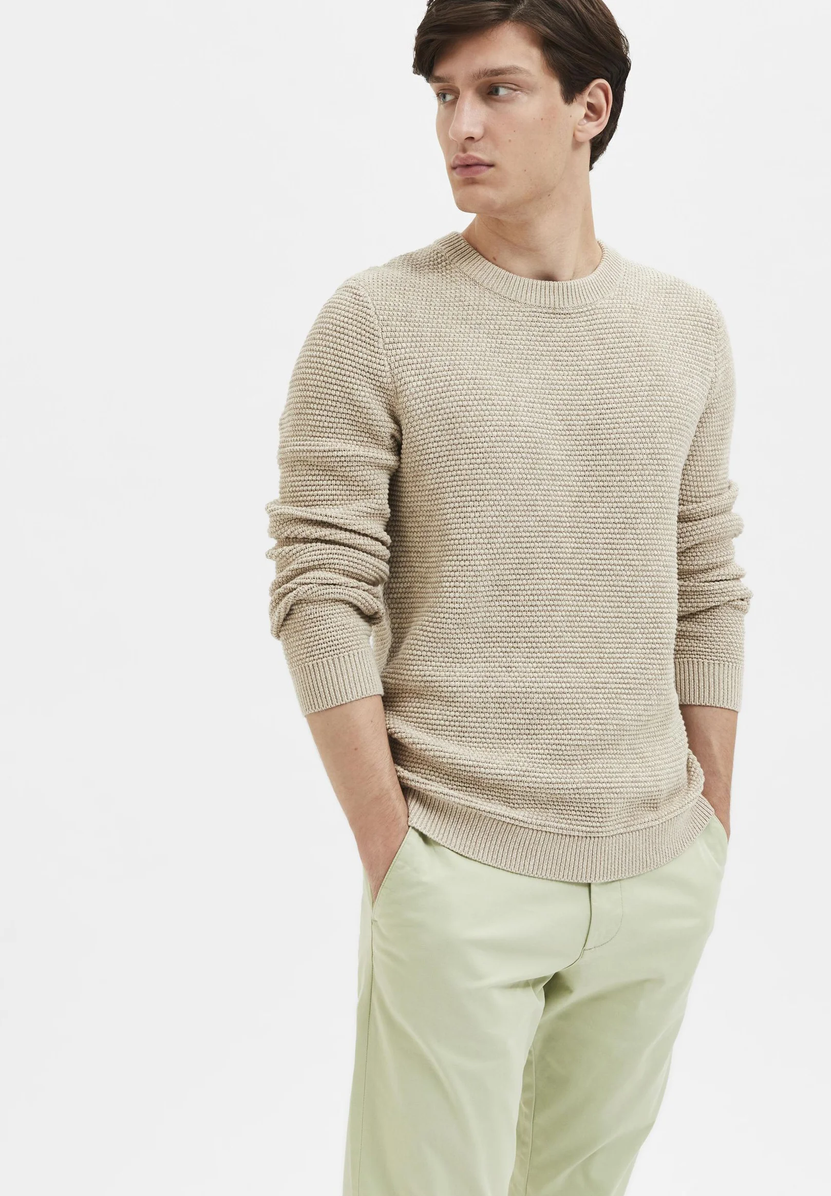 Suéter VINCE LS BUBBLE CREW NECK W NOOS de Selected Homme