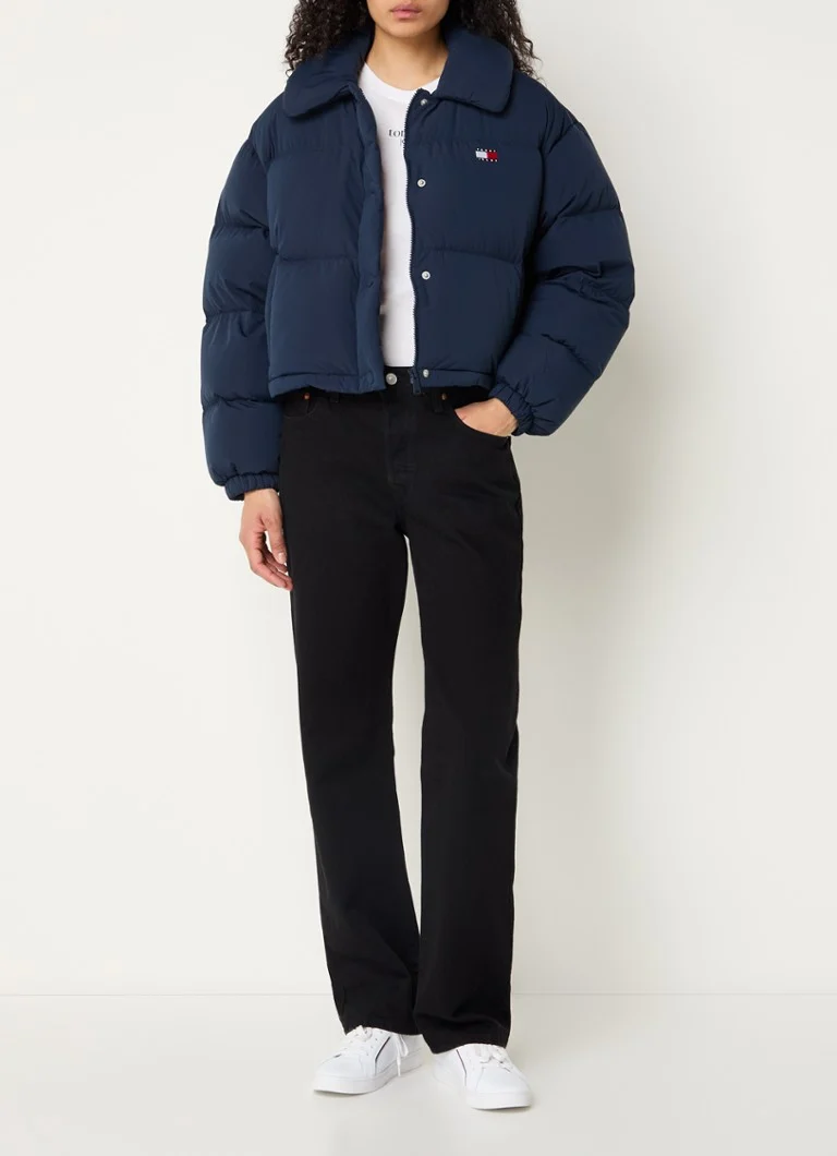 Jachetă matlasată, umplută cu puf de gâscă, cu sigla Tommy Hilfiger.