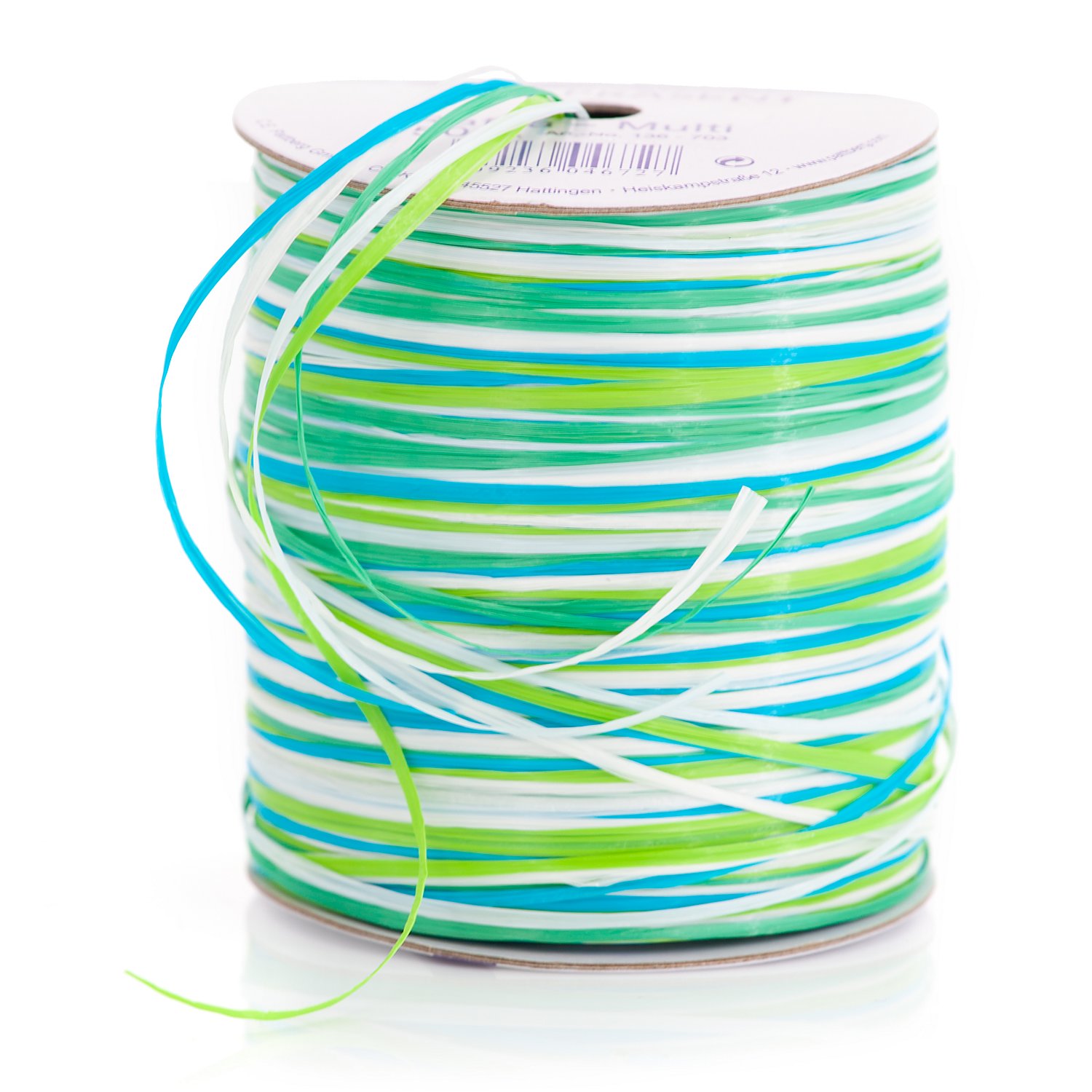 Raffia-Bast Multi 50 m, grün/blau