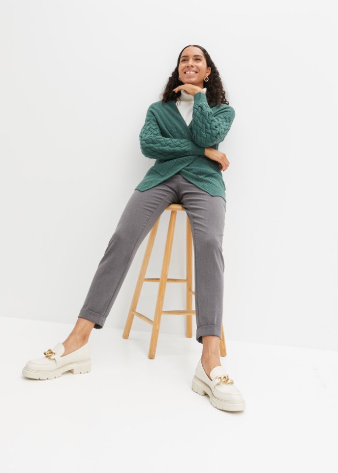 Cardigan mit Zopfmuster